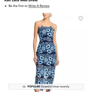Milly Kate Strapless Lace Dress - Navy and Light Blue Floral
